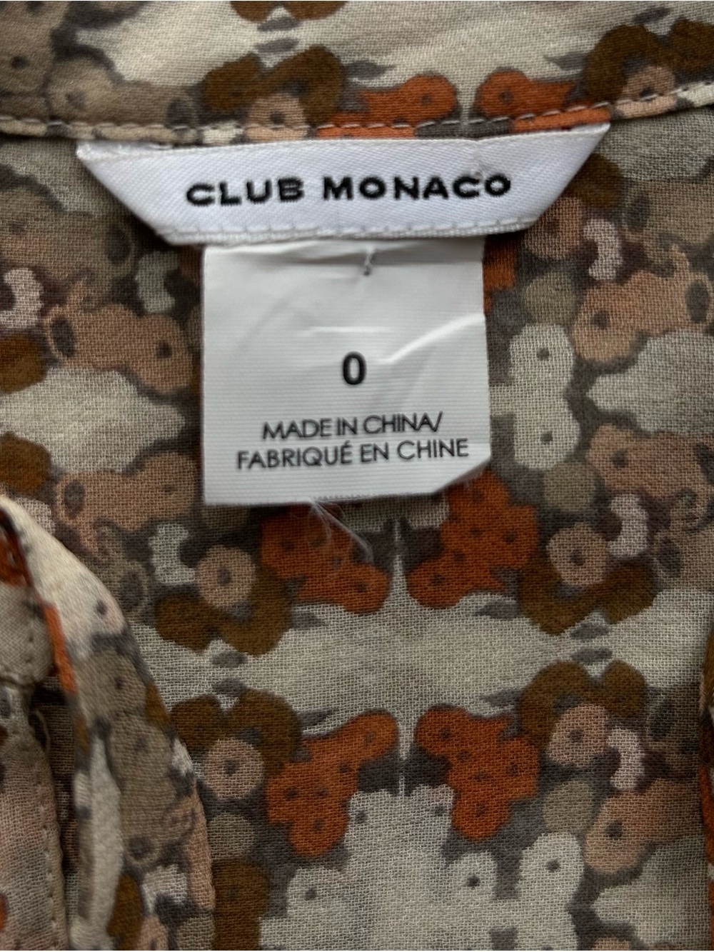 Club Monaco Earthy Geometric Silk Shift Dress Pleated Front Women's 0 (XS/S) - Picture 4 of 10